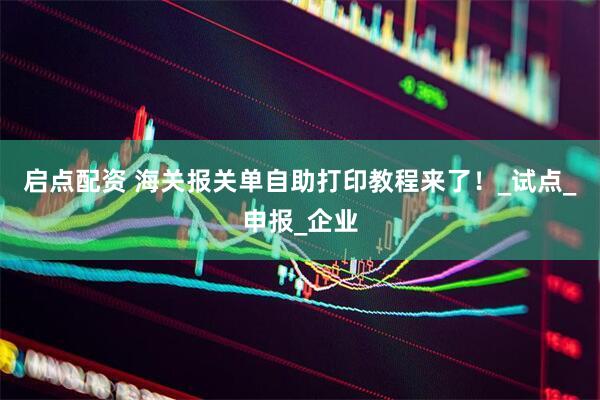 启点配资 海关报关单自助打印教程来了！_试点_申报_企业